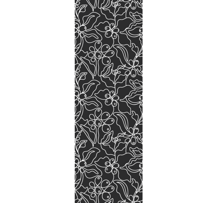 Cvetlični obris tapeta z listi - TenStickers