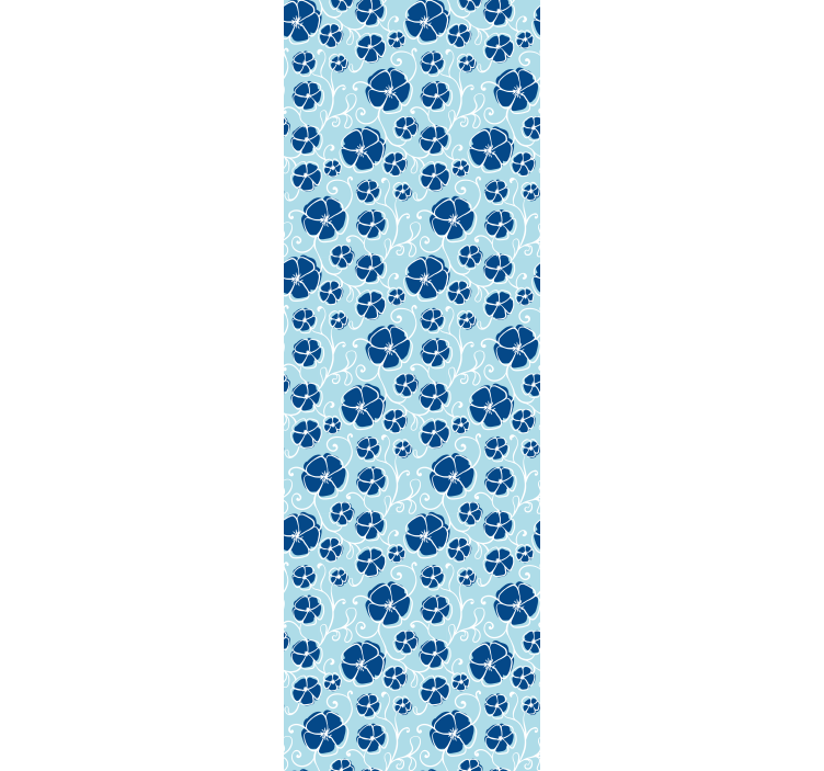 Modre cvetlične ploščice cvetlični ornamentalni zidni papir - TenStickers