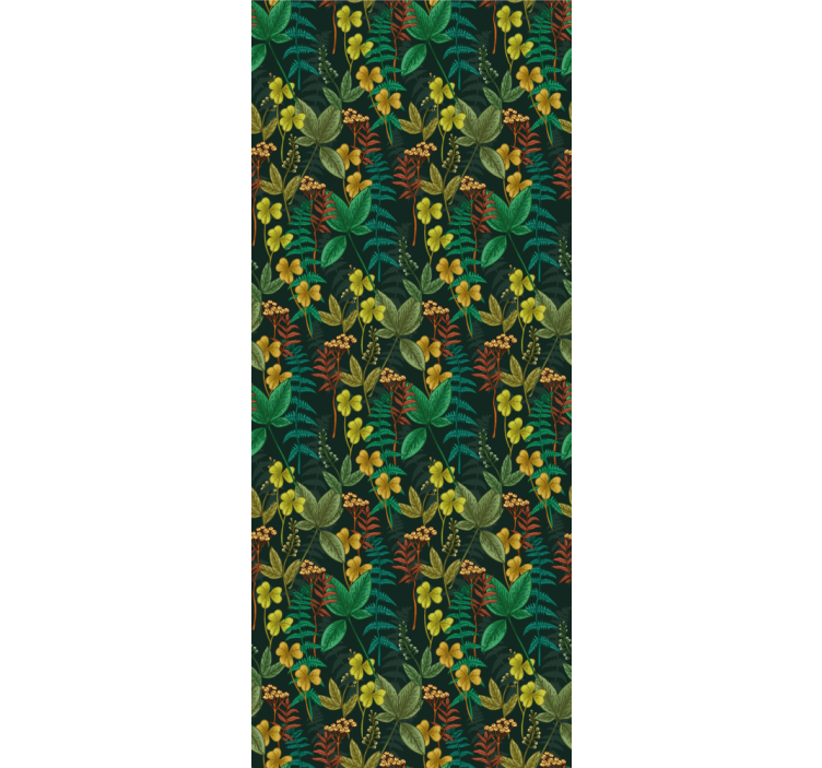 Botanični črtasti vzorec tapeta narave - TenStickers