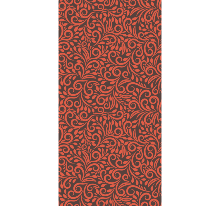 Okrašeni vrtinci cvetlični ornamentalni zidni papir - TenStickers