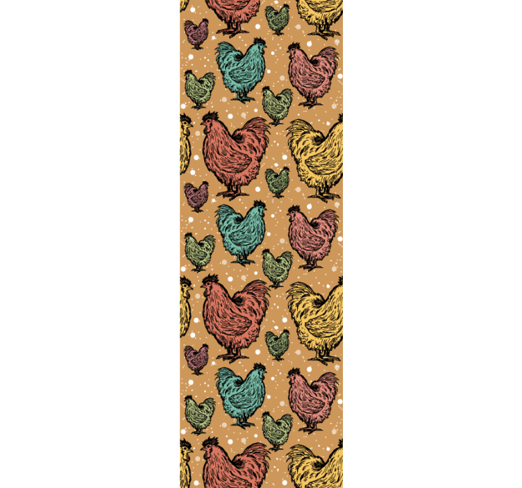 Barvit vzorec petelina tapeta z živalmi - TenStickers