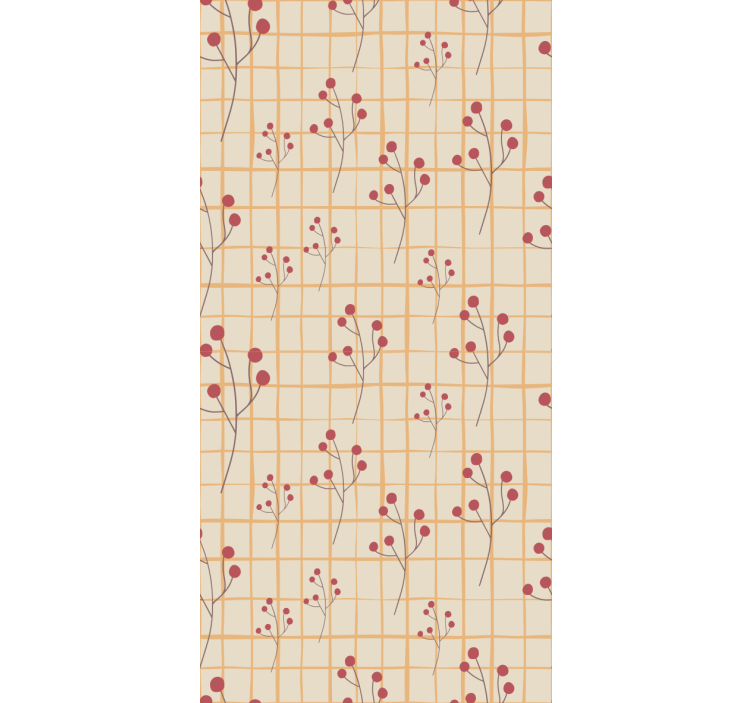 Vzorec jagodičaste veje tapeta z motivom vrtnice - TenStickers