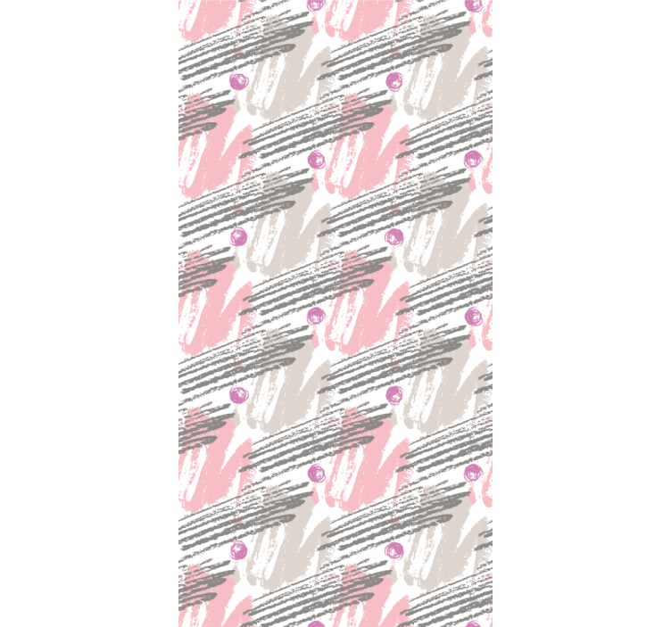 Roza in siva barva poteze umetniške tapeta - TenStickers