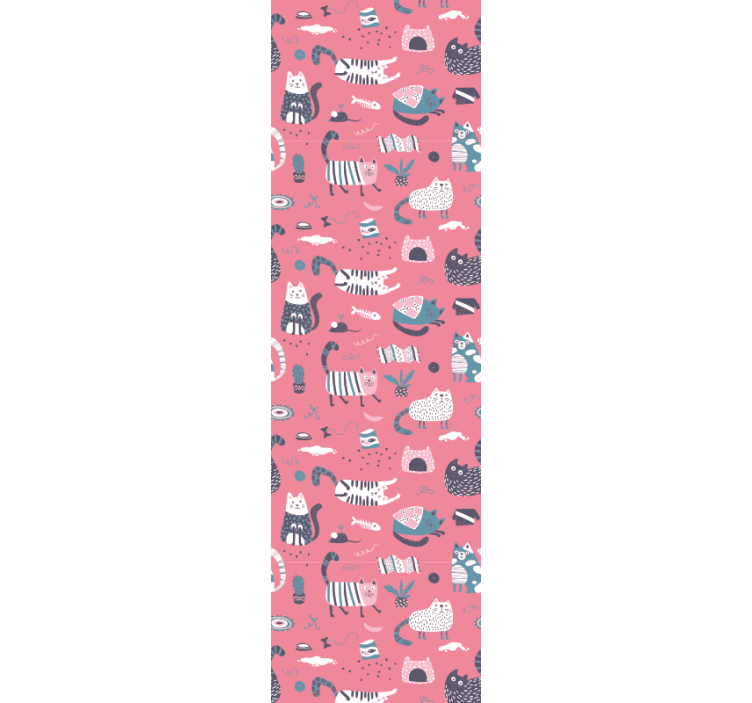 Ilustracija igrivih mačk mačke ozadje - TenStickers