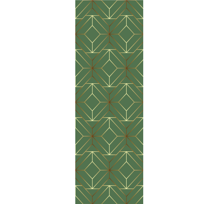 Zeleni kvadrati z obrisi kvadratne tapeta - TenStickers