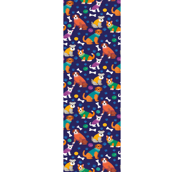 Igrivi vzorci hišnih ljubljenčkov živali ozadje - TenStickers