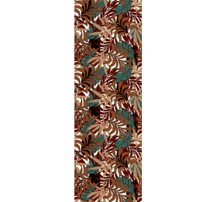 Abstraktna botanična freska tapeta z listi - TenStickers