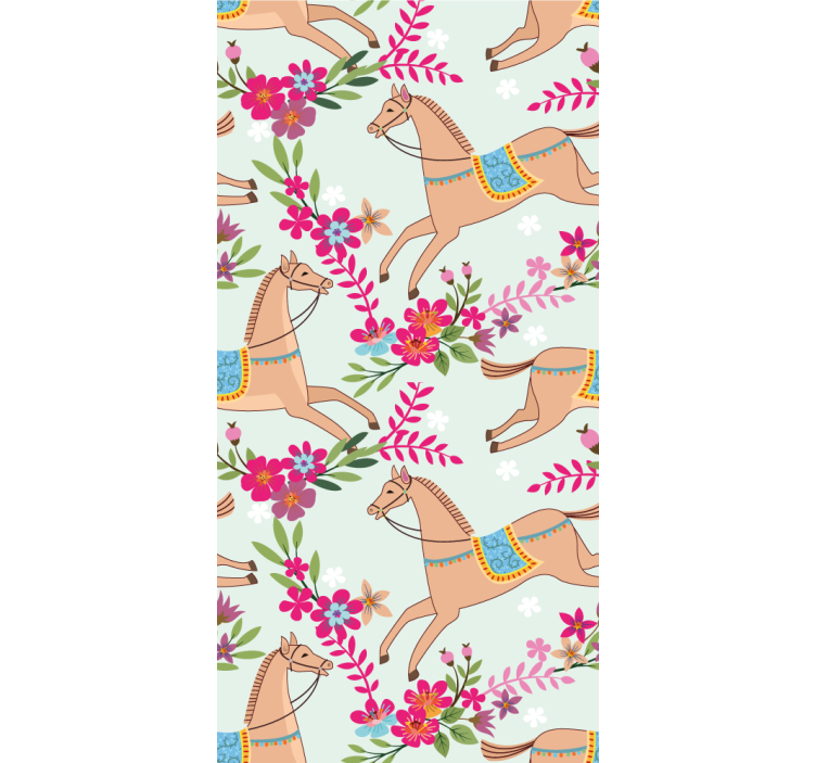 Konjeniški cvetovi tapeta z živalmi - TenStickers