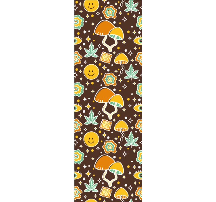 Geometrijske gobe psihedelične tapeta - TenStickers