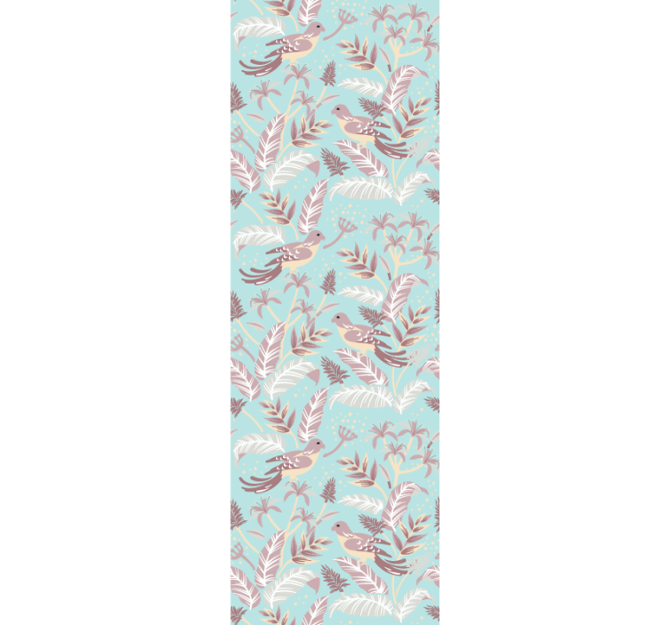 Modro -roza tapeta s cvetličnim vzorcem - TenStickers