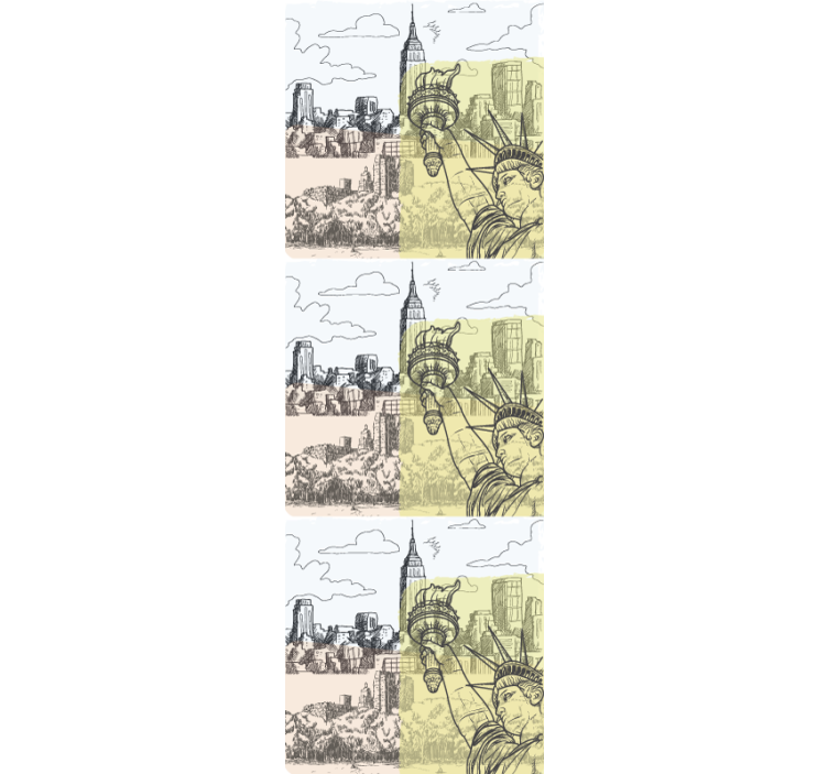 Tapeta mesta in države urban skiciranje - TenStickers