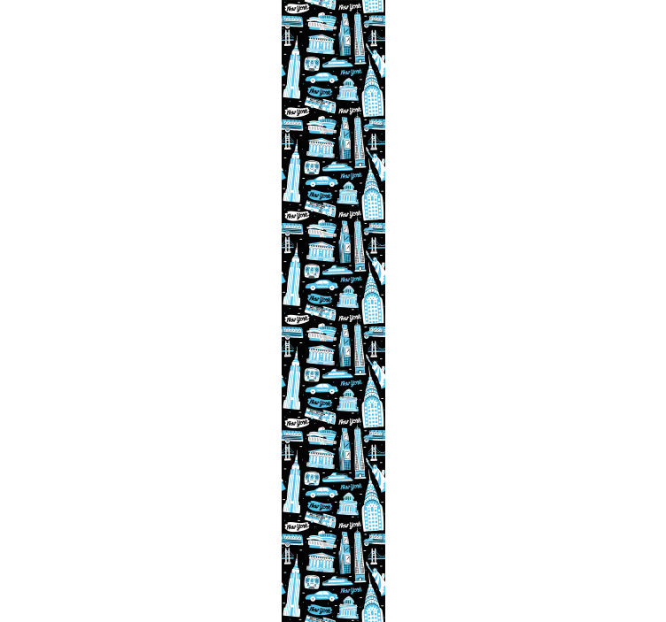 Preproste črno -modre tapeta v new yorku - TenStickers