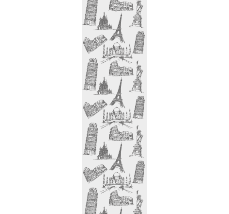 Vzorec najbolj znanih spomenikov Mestna in podeželska tapeta - TenStickers