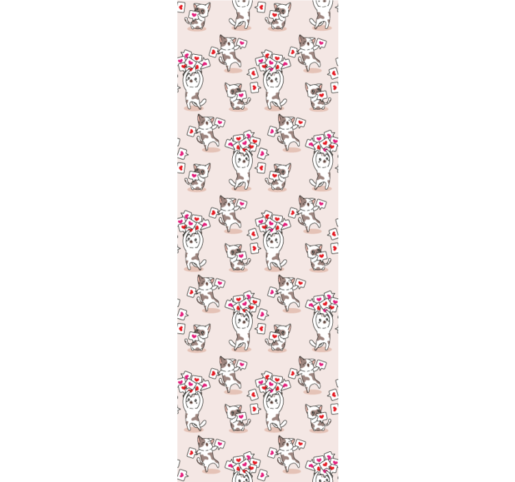 Igriv mačji vzorec mačke ozadje - TenStickers