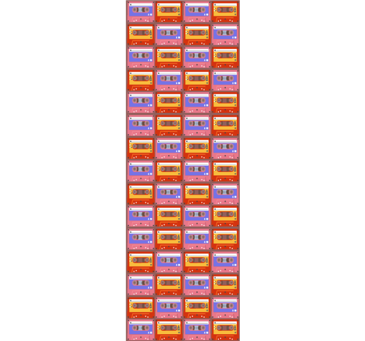 Retro kasetni niz umetniško tapeta - TenStickers