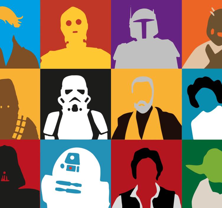 Ikonične silhuete umetniško tapeta - TenStickers