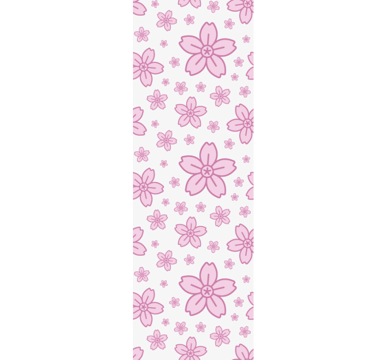 Pink floral pattern tapeta z motivom vrtnice - TenStickers