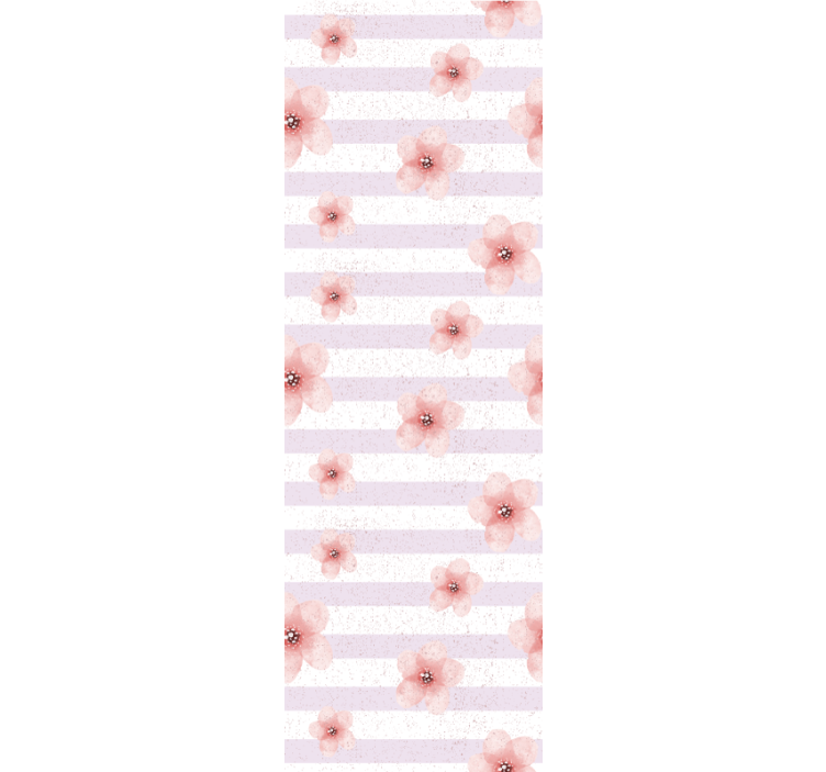 Cherry blossom stripes tapeta z motivom vrtnice - TenStickers