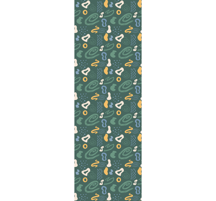 Vzorec ukrivljenih oblik geometrijski zidni papir - TenStickers