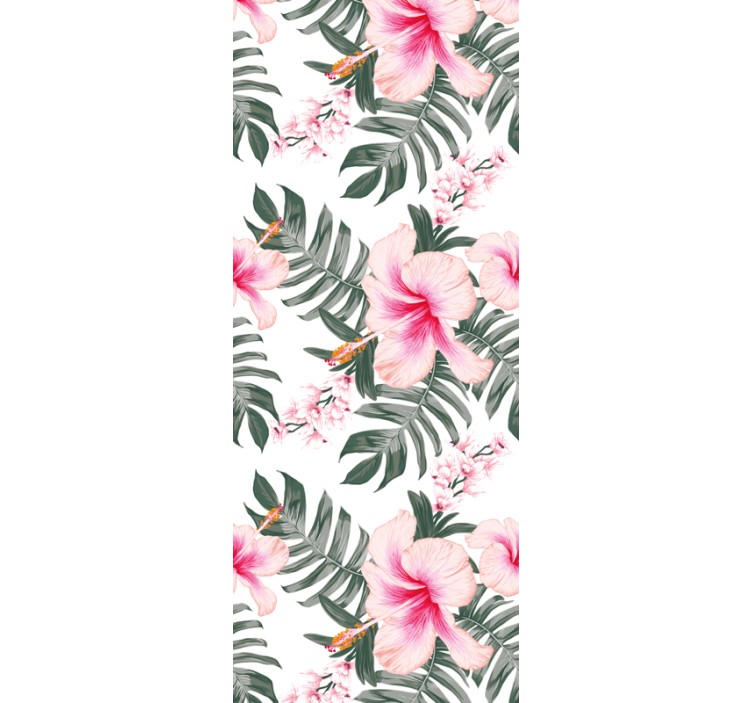 Rožnate tapeta z vzorcem orhideje - TenStickers