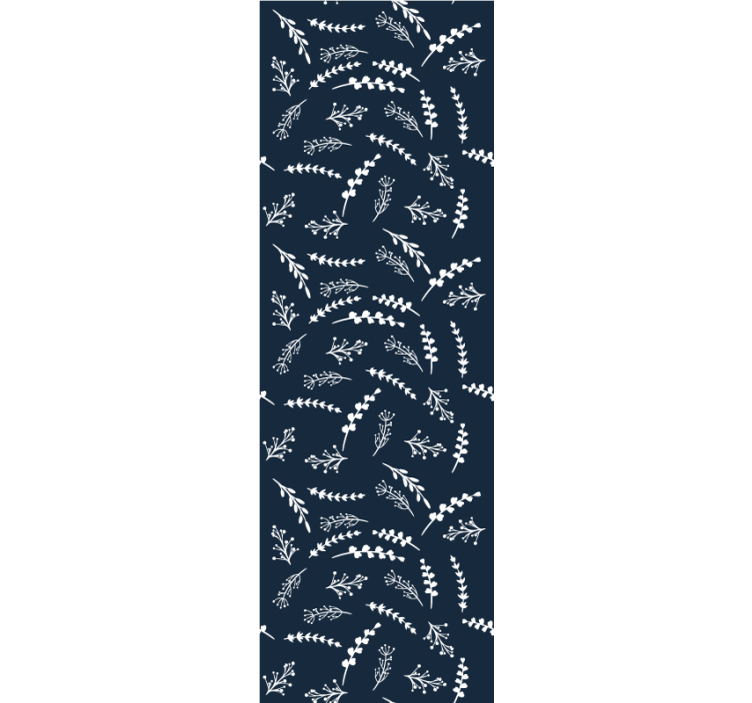 Nežen moder vzorec tapeta z listi - TenStickers