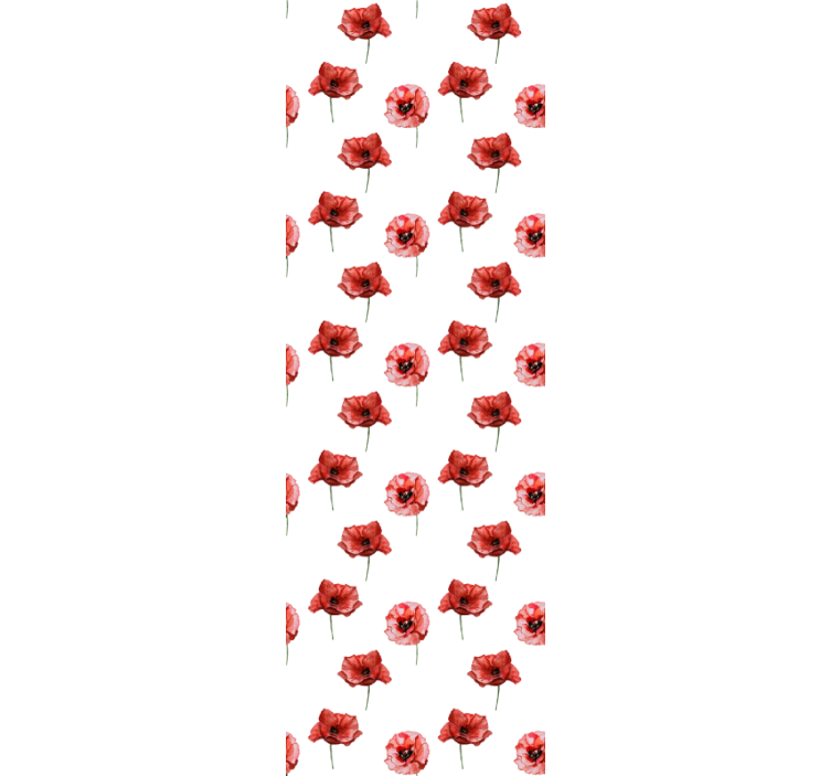 Red poppy pattern tapeta z motivom vrtnice - TenStickers
