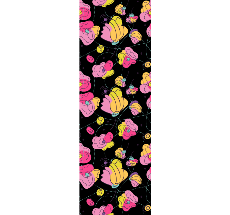 Black abstract composition tapeta z motivom vrtnice - TenStickers