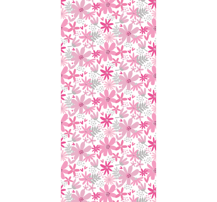 Pink patterns tapeta z motivom vrtnice - TenStickers