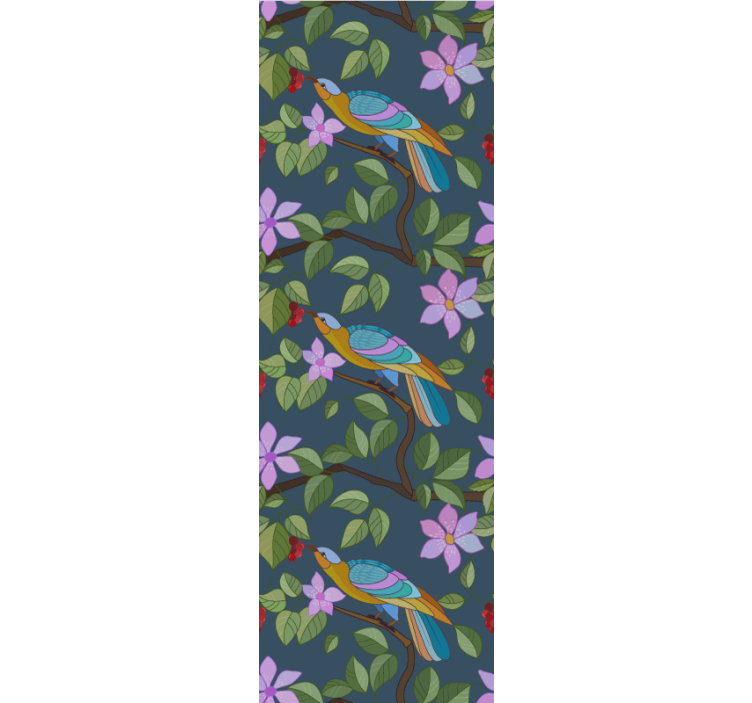 Colorful tropical design tapeta z motivi ptic - TenStickers