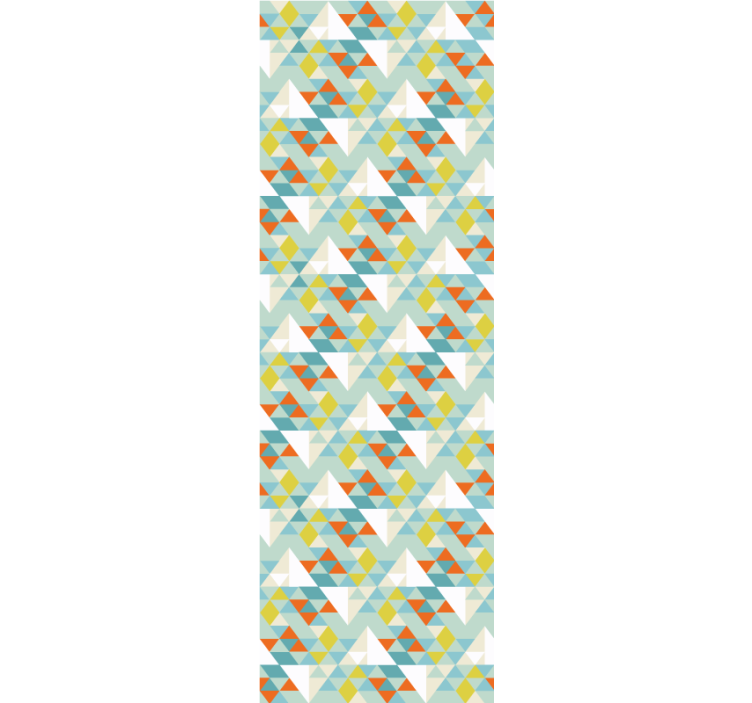 Modri zaobljeni motiv Trikotniški tapeti - TenStickers