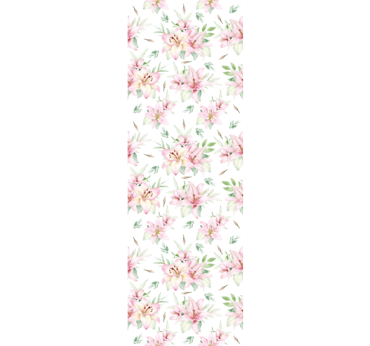 Roza in bel vzorec tapeta z motivom vrtnice - TenStickers