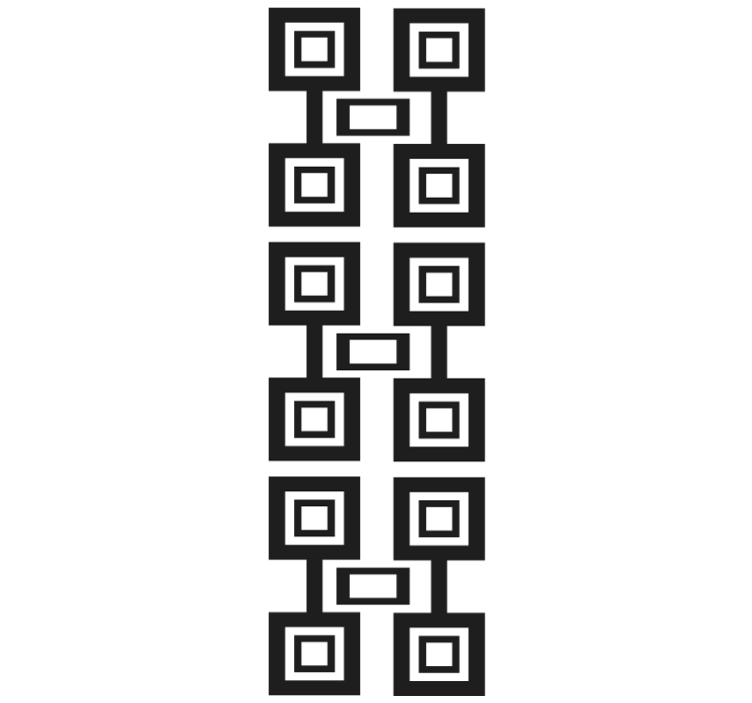 črno-bela kvadratna ureditev geometrijski zidni papir - TenStickers