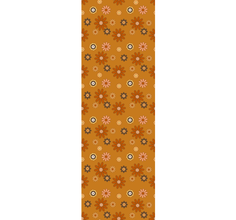 Vintage tapeta flower power 60-ih - TenStickers