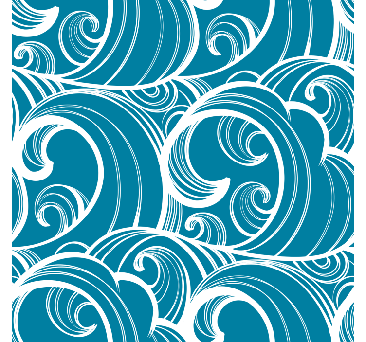 Wavy blue pattern tapeta za vzglavje - TenStickers