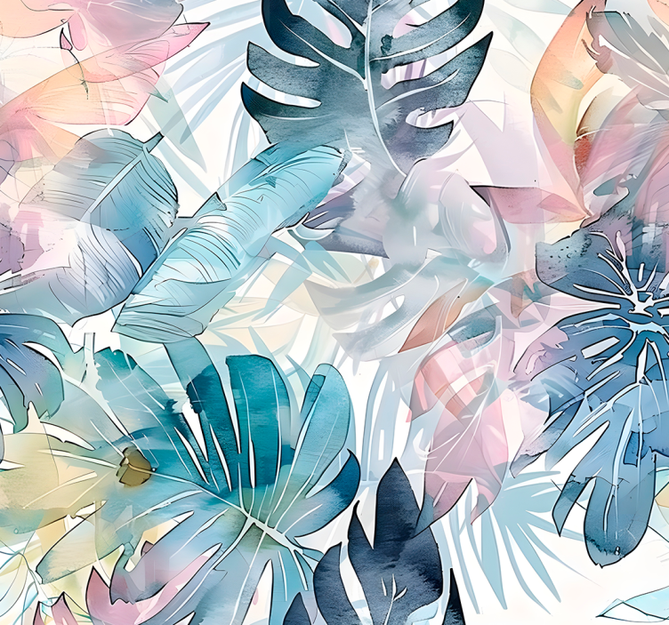 Veliki narisani listi tapeta z listi - TenStickers