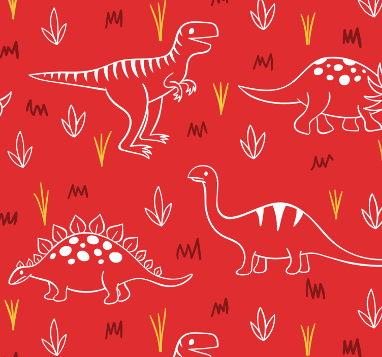 Ilustracija dinozavra tapeta z dinozavri - TenStickers