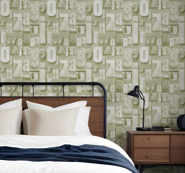 3d industrijski slog tapeta z napisi in črkami - TenStickers