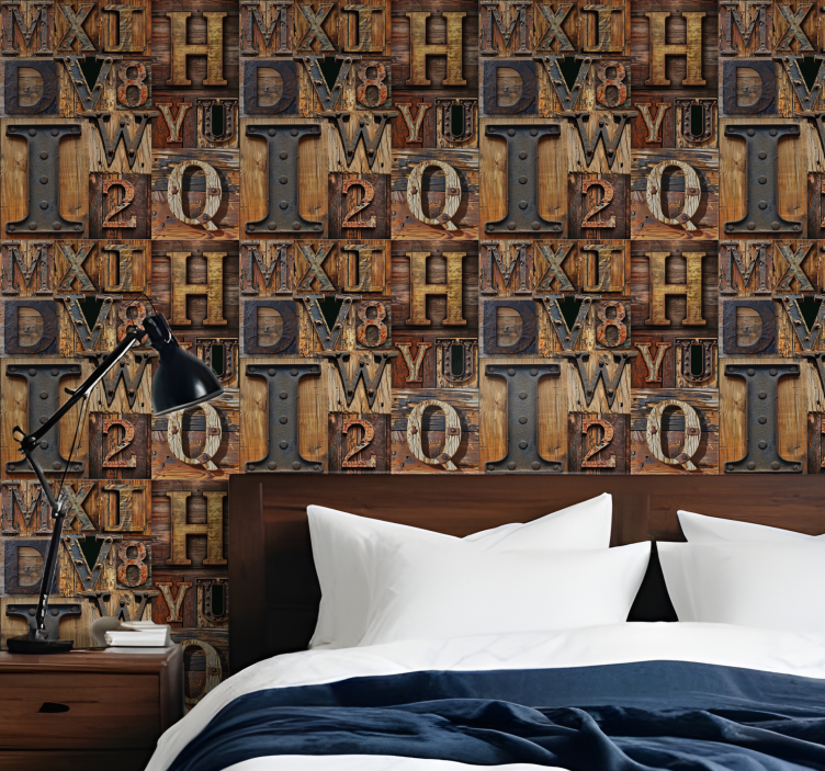 3d učinek tapeta z napisi in črkami - TenStickers