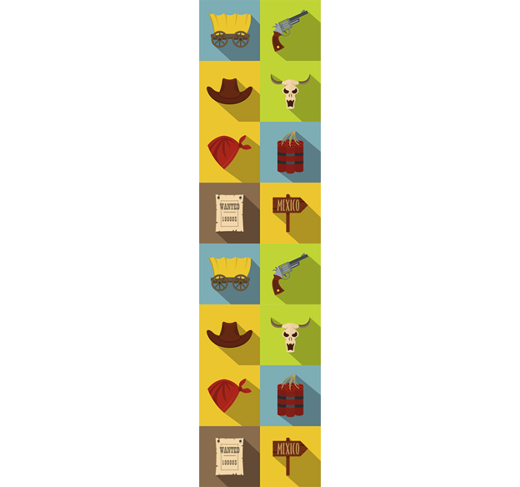 Kavbojske ploščice za tapeta spalnice - TenStickers