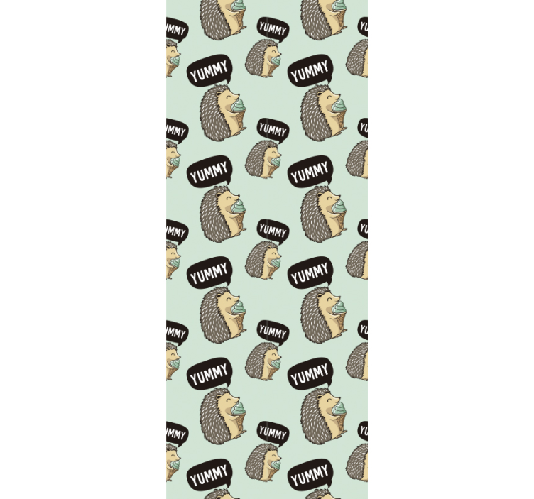 Cute hedgehog print tapeta z živalmi - TenStickers