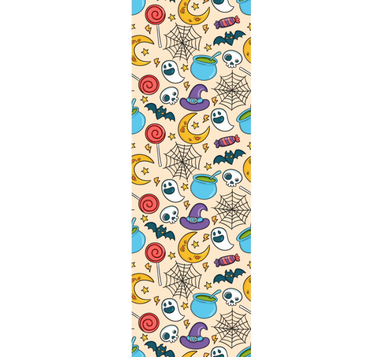 Srhljiv pisan vzorec Halloween ozadje - TenStickers