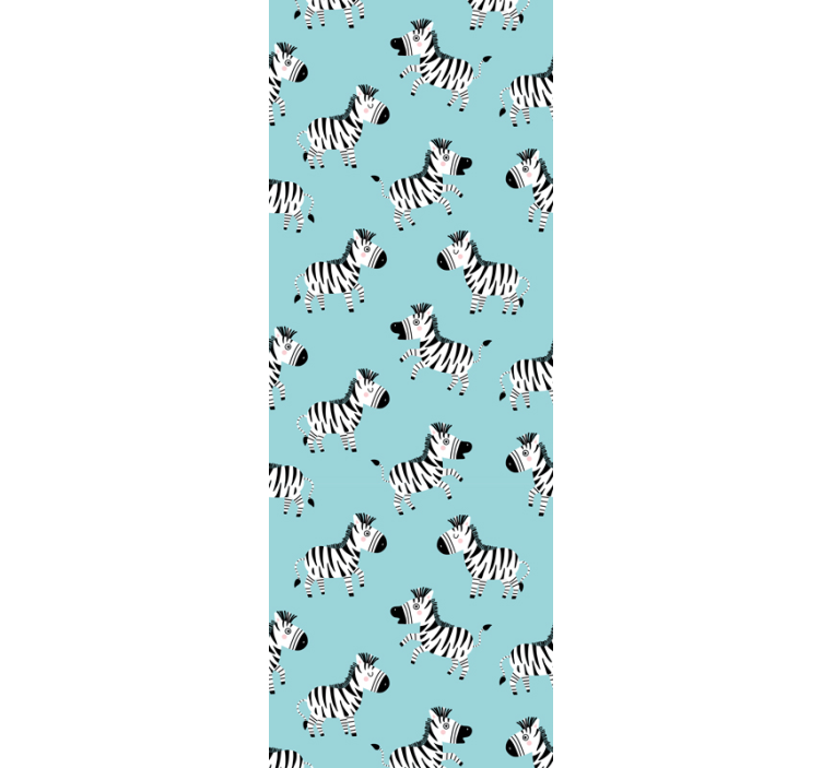 Blue pattern for kids zebra vzorec tapeta - TenStickers