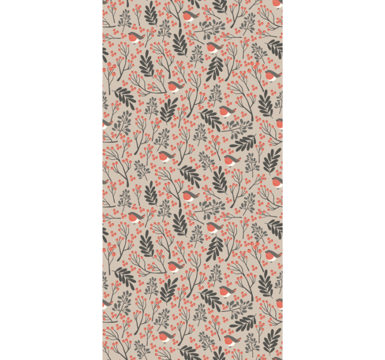 Ptice in cvetovi Tapeta za dnevno sobo - TenStickers