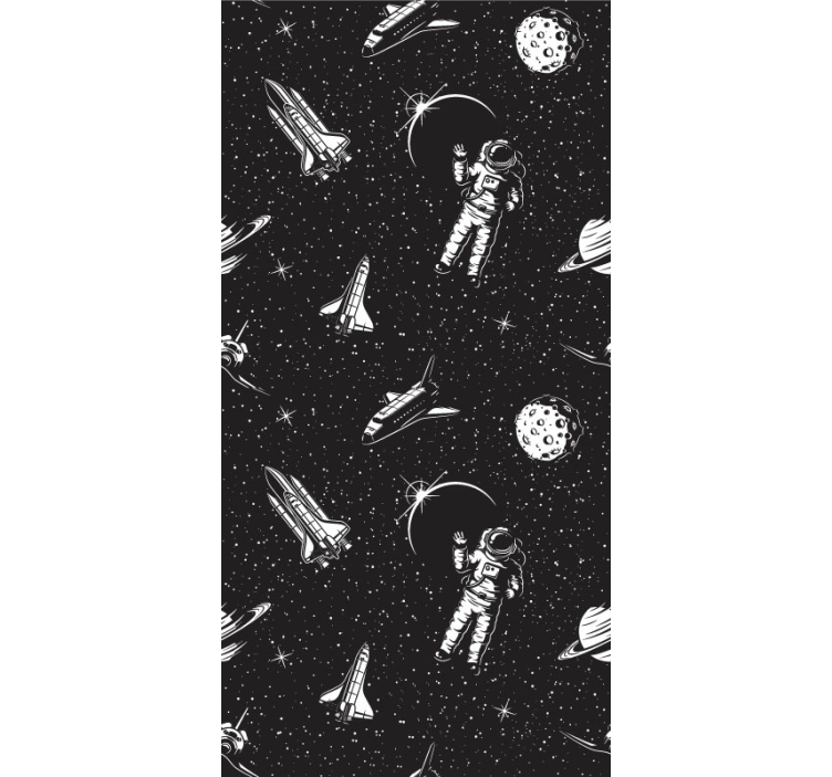 Astronavti v vesolju tapeta z zvezdami - TenStickers