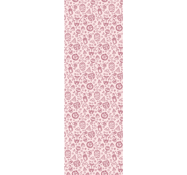 Roza igrače in oblačila otroške sobe tapete - TenStickers