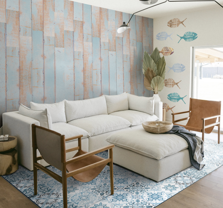 Distressed Wooden Planks Tapeta z vzorci in teksturami - TenStickers