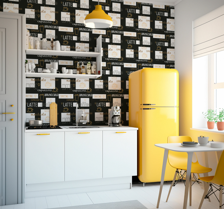 Okrasne risbe kave kuhinjske tapete - TenStickers