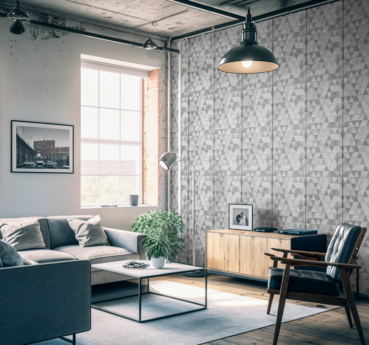 Betonski trikotniki betonska tapeta - TenStickers