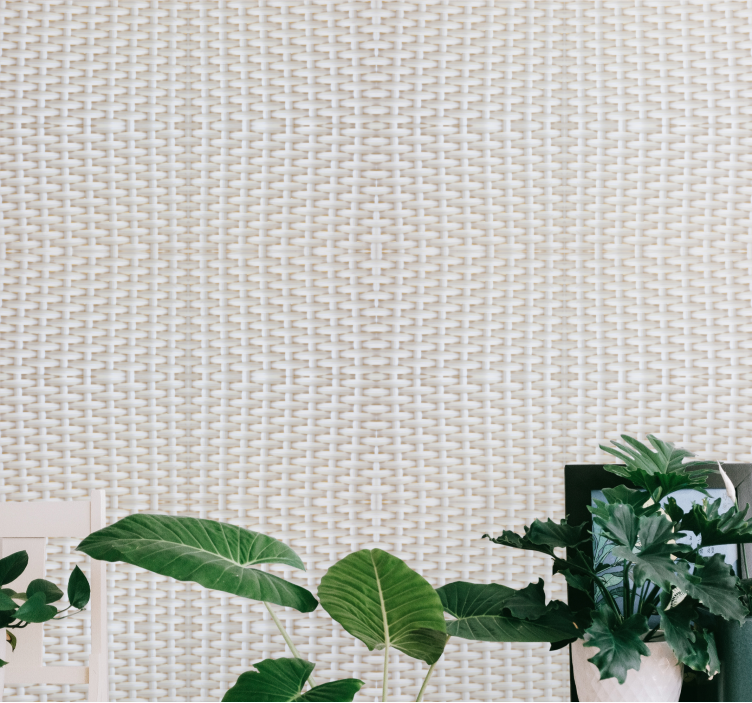 Woven white pattern tapeta z vzorci in teksturami - TenStickers