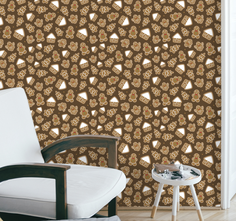 Vzorci za medenjake božično ozadje za tapete - TenStickers